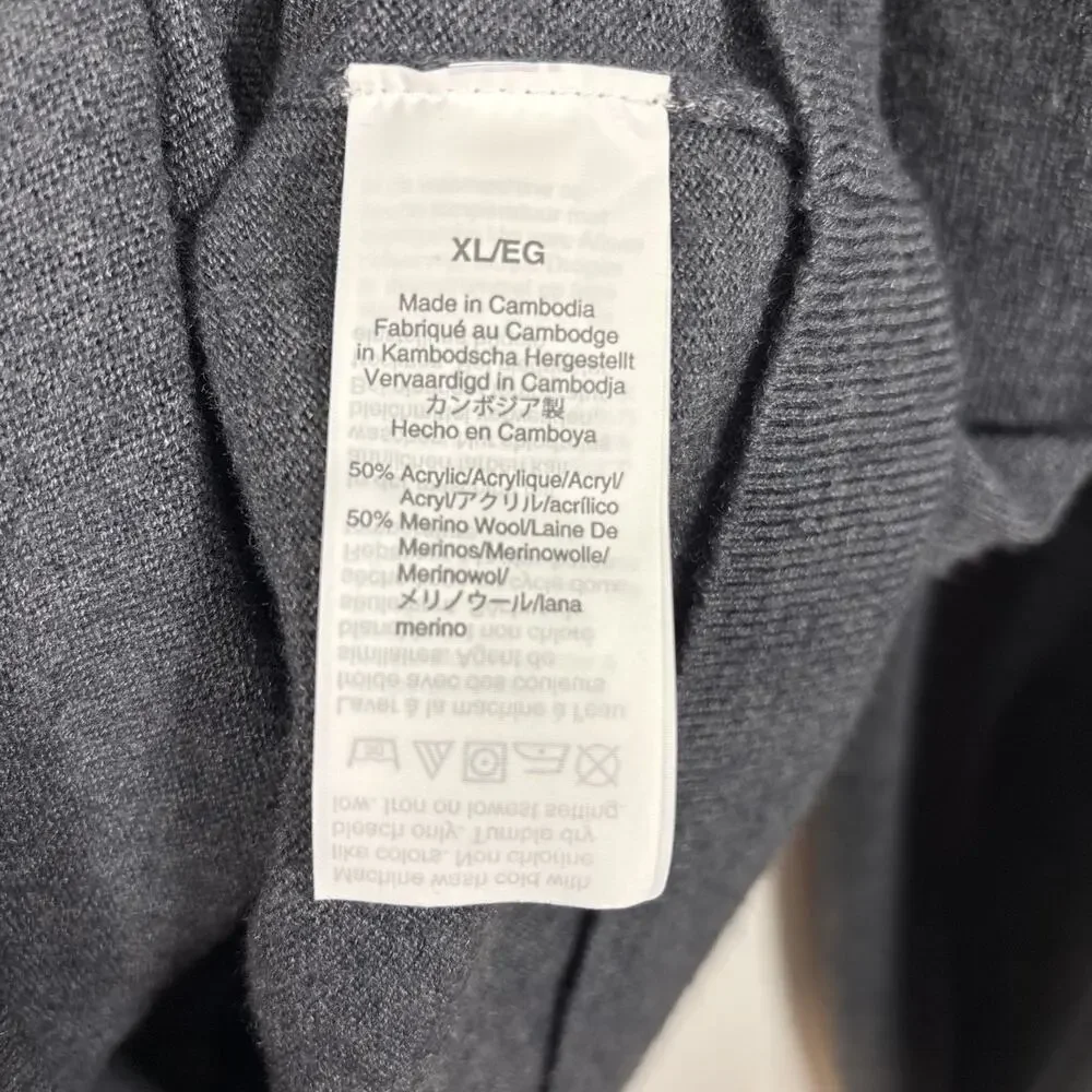 J Crew Merino Wool Acrylic Crewneck Sweater Size XL‎ Heather Blue Lightweight